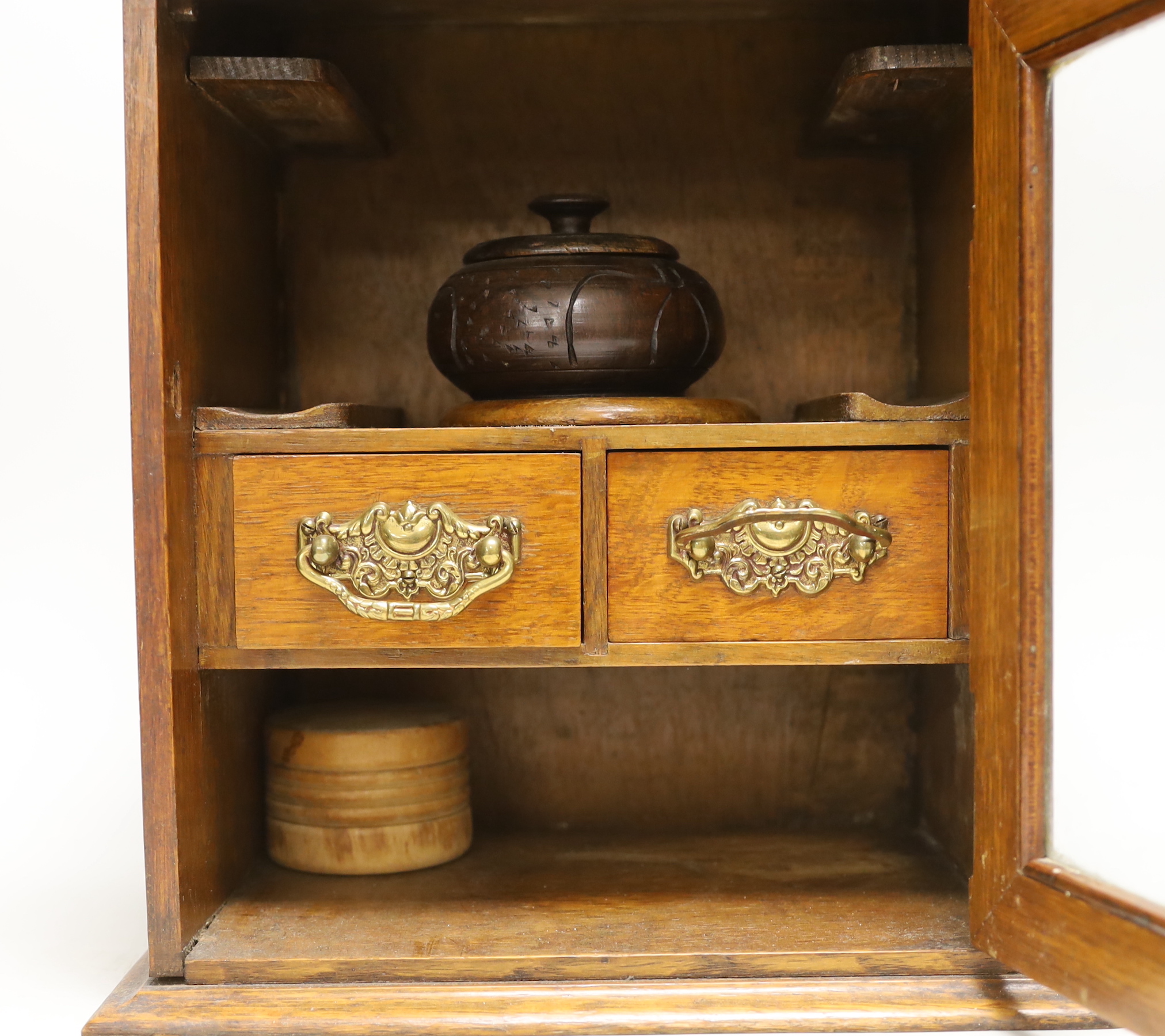 An Edwardian smoker's cabinet, 40cm